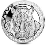 Republic of Sierra Leone RHINO series BIG FIVE Silver Coin $20 High Relief 2019 Proof 2 oz